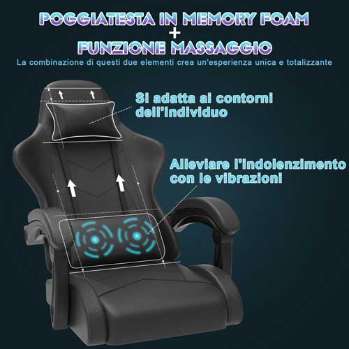 Amazon - Devoko Sedia da Gaming Massaggiante