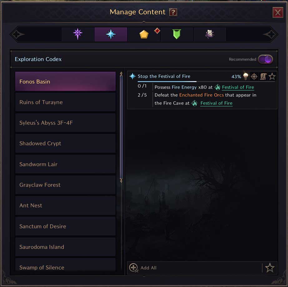 Pannello Quests Exploration Codex - Throne and Liberty Pannello Quests Exploration Codex - Throne and Liberty