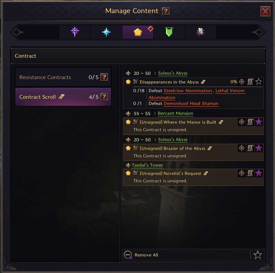 Pannello Quests Contracts - Throne and Liberty Pannello Quests Contracts - Throne and Liberty